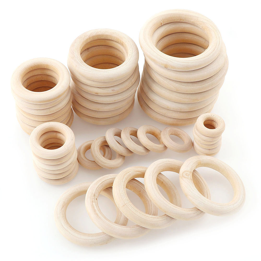 Wood Ring Blank - Unfinished Wooden Rings 20-60mm Baby Teether