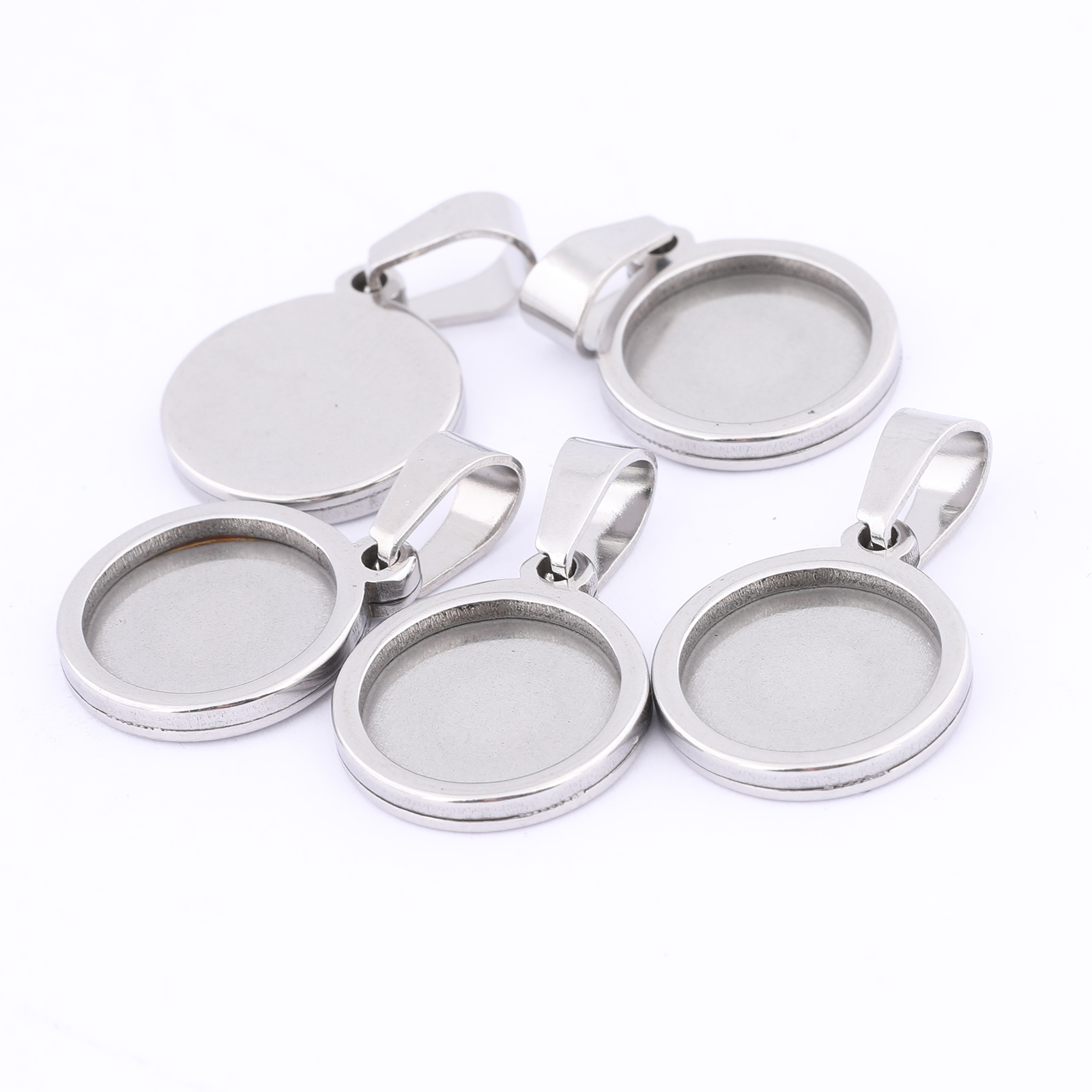 10pcs Gold Plated Black 12mm R - Bezels Set Pendant 评论和价格