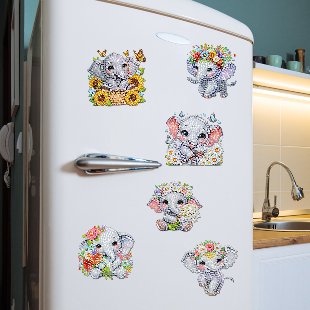 6Pcs Diamond Painting Refriger - Resin Craft For Beginners 评论和价格
