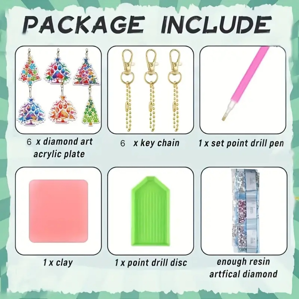 6pcs/SetDIY Christmas tree pat - Resin Craft For Beginners 评论和价格