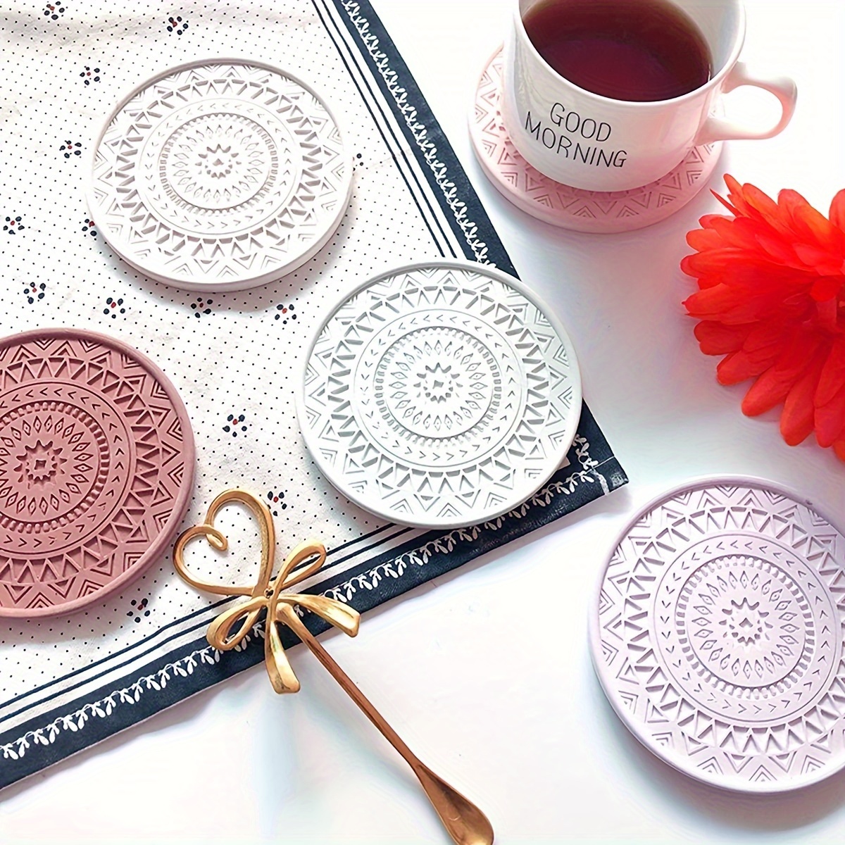 Flower Coaster Silicone Mold E - Coaster Mold Round 评论和价格
