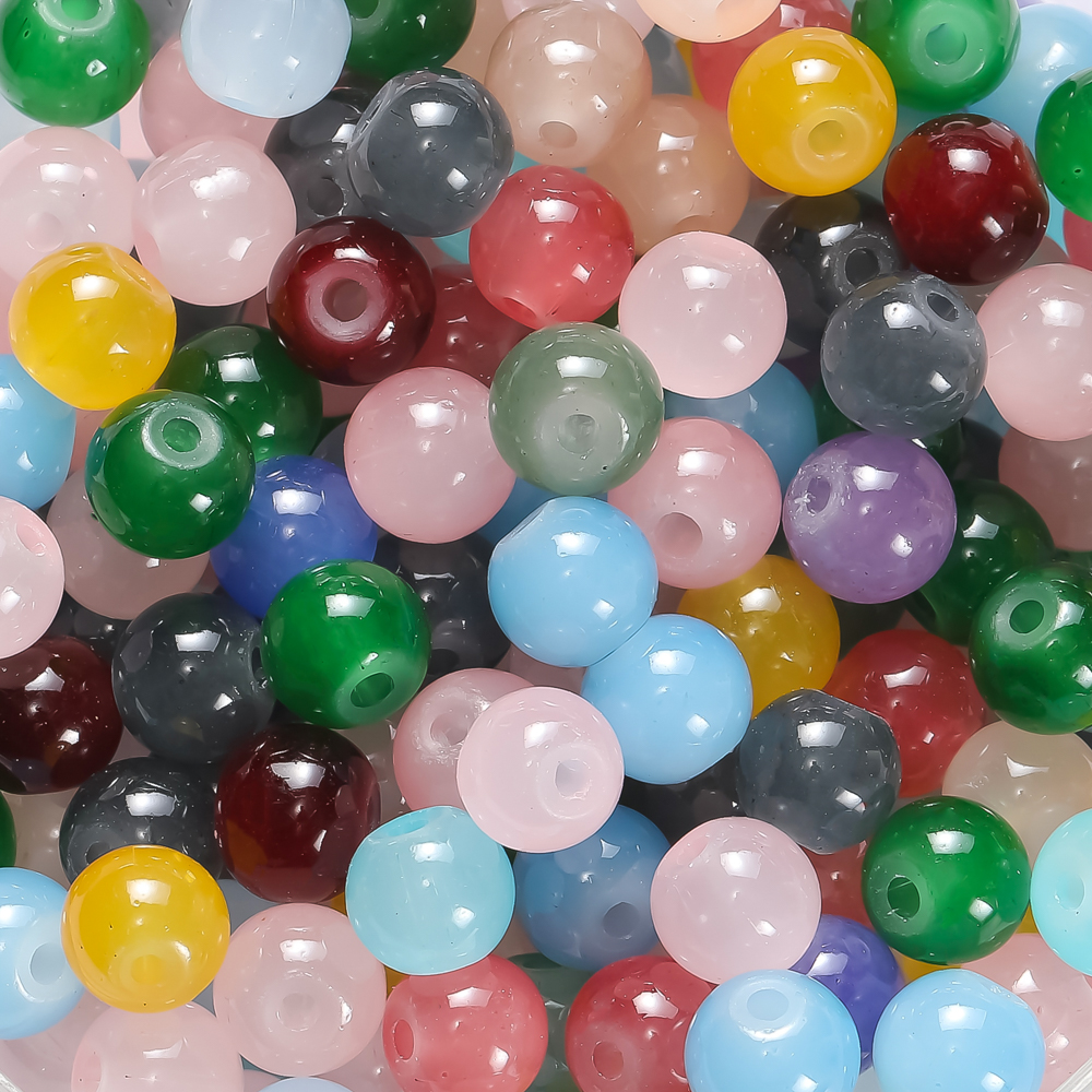 30/50pcs 6mm Glass Round Beads - Resin Craft Material 评论和价格