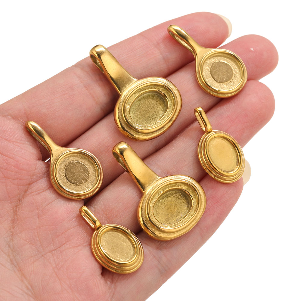 5pcs Stainless Steel Round Ova - Resin Craft Projects 评论和价格