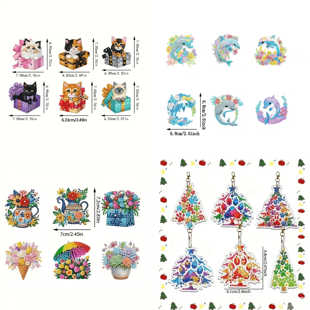 6-piece DIY Diamond Keychain - - Resin Craft Ideas 评论和价格