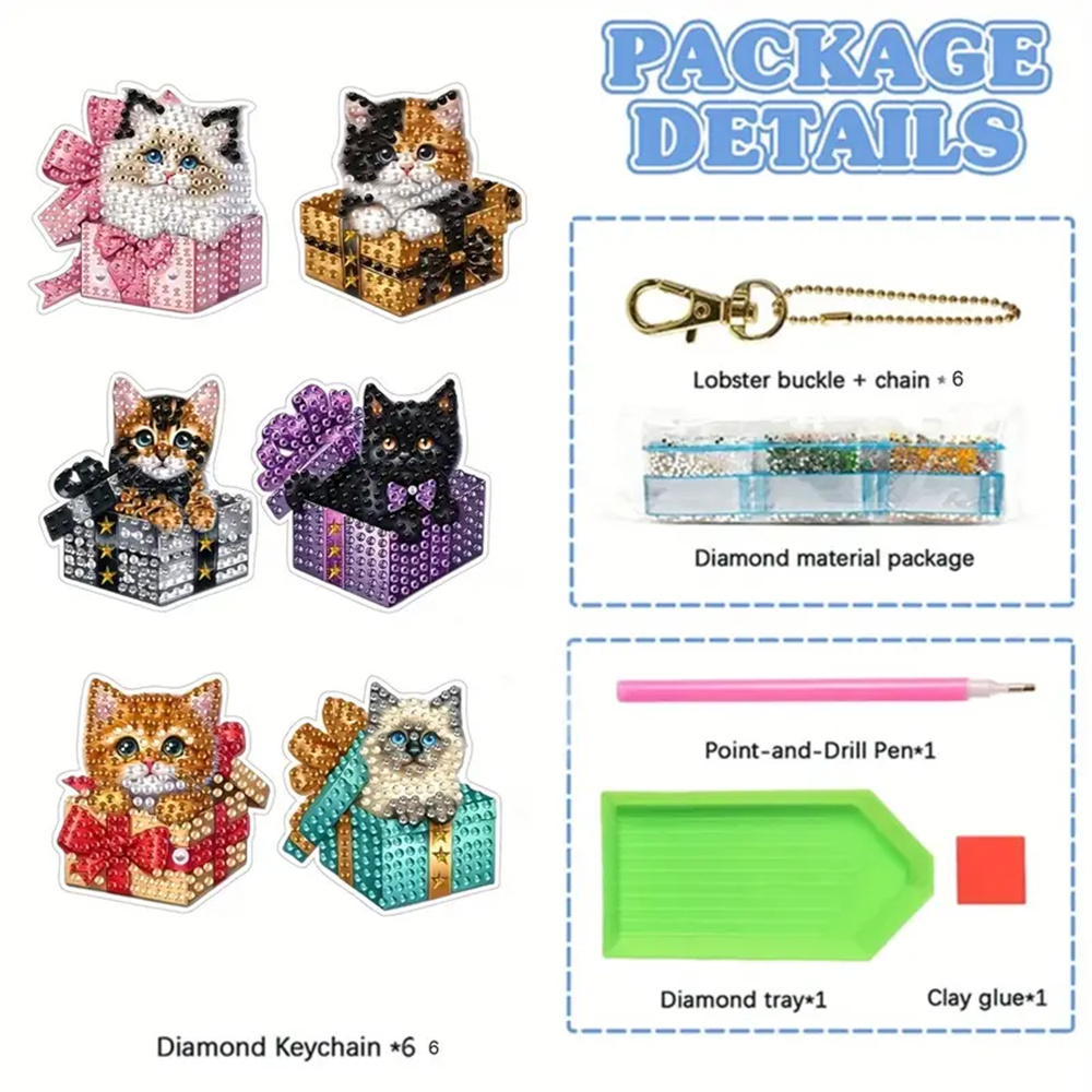 6-piece DIY Diamond Keychain - - Resin Craft Ideas 评论和价格