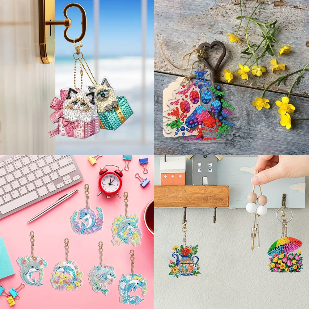 6-piece DIY Diamond Keychain - - Resin Craft Ideas 评论和价格