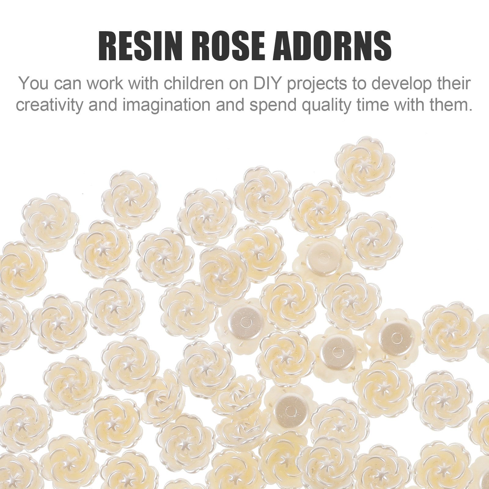 100Pcs Resin Rose Charms Handc - Resin Craft Material 评论和价格