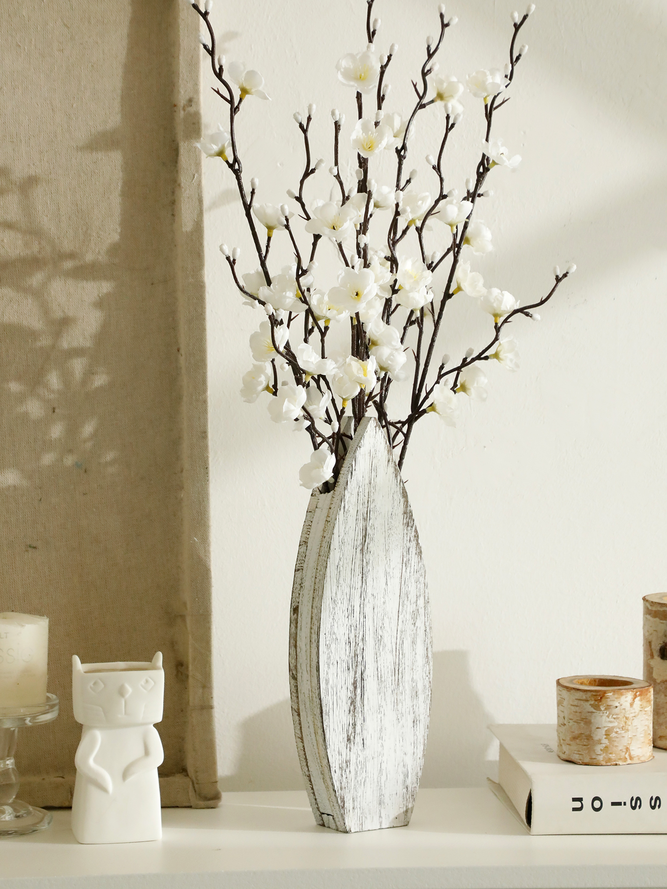 Nautical Wooden Vase Whale Tai - Dried Flower Bulk 评论和价格