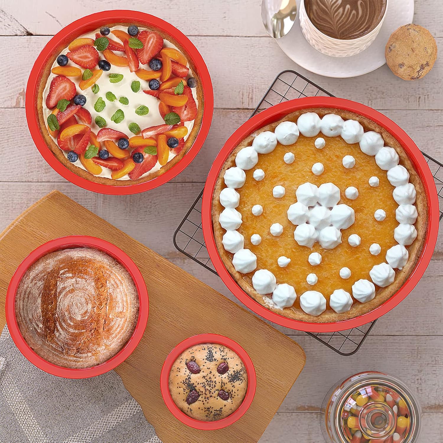 Silicone Cake Mold 4/6/8Inch R - Coaster Mold Round 评论和价格