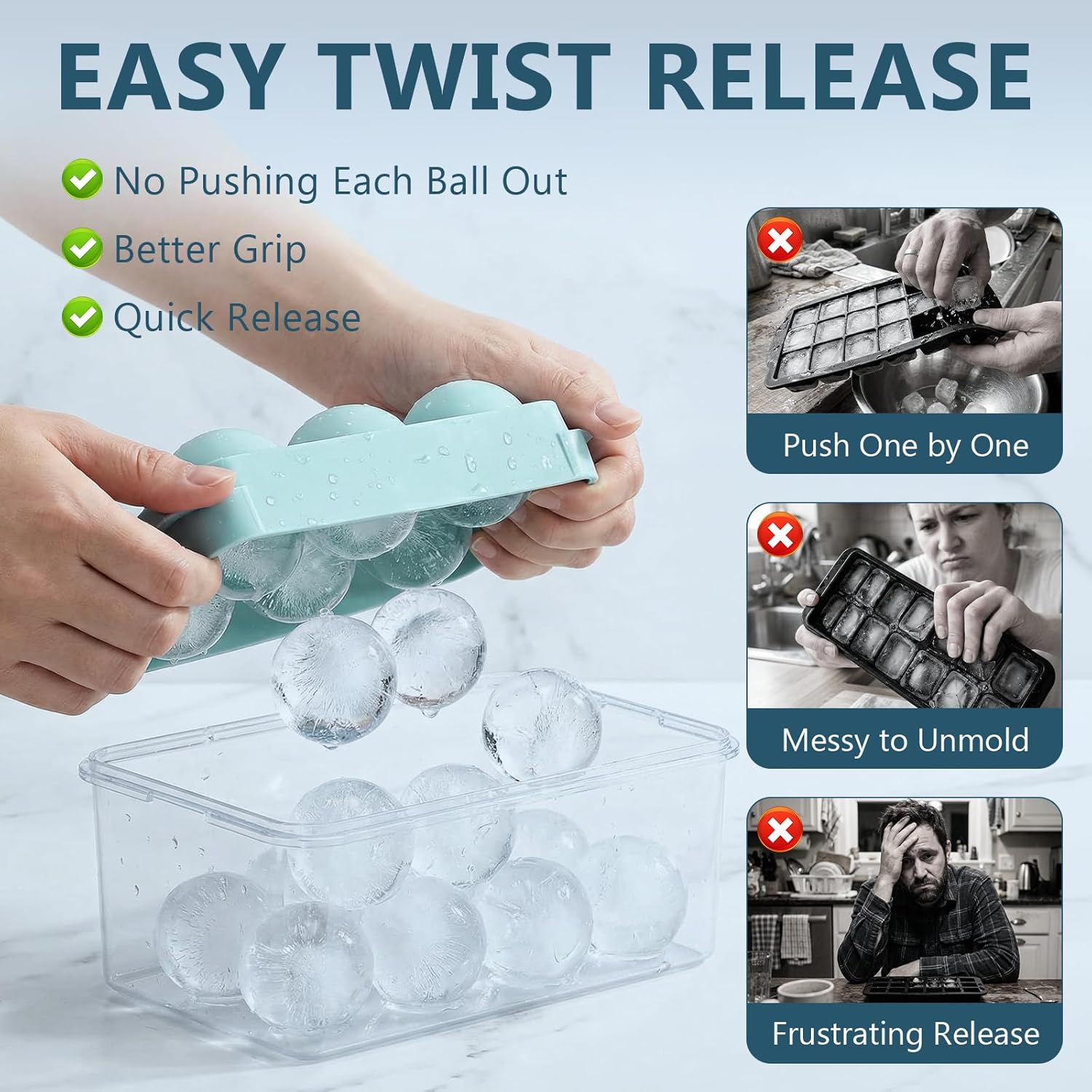 Large Round Ice Cube Trays for - Coaster Mold Round 评论和价格