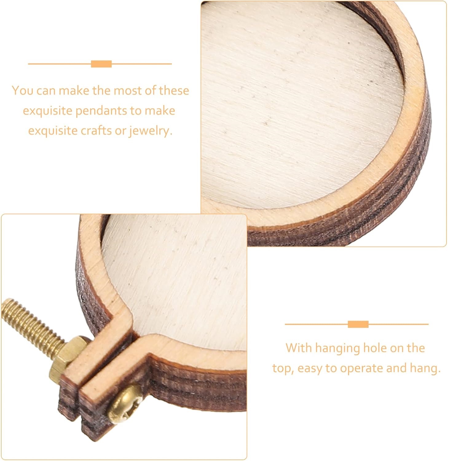 10PCS Mini Embroidery Hoop Woo - Wood Ring Blank 评论和价格