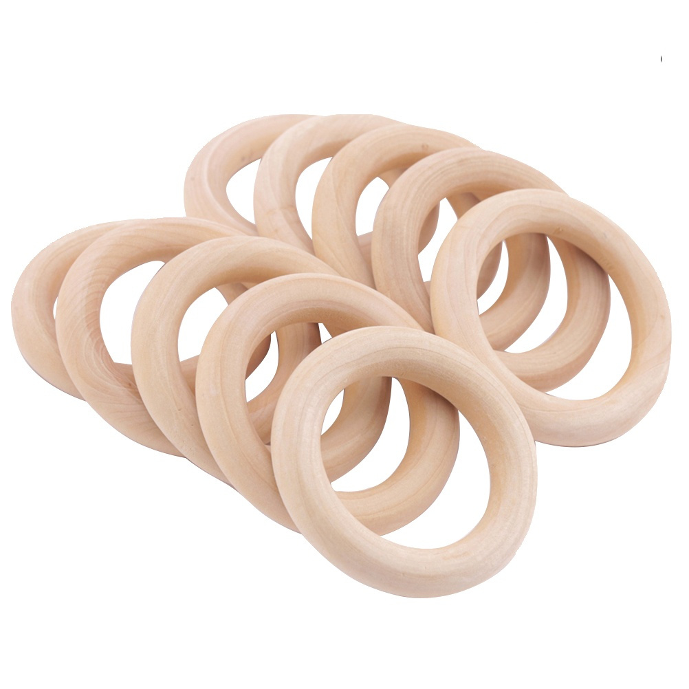 12Pcs Smooth Wooden Rings 55Mm - Wood Ring Blank 评论和价格