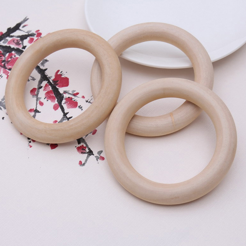 12Pcs Smooth Wooden Rings 55Mm - Wood Ring Blank 评论和价格