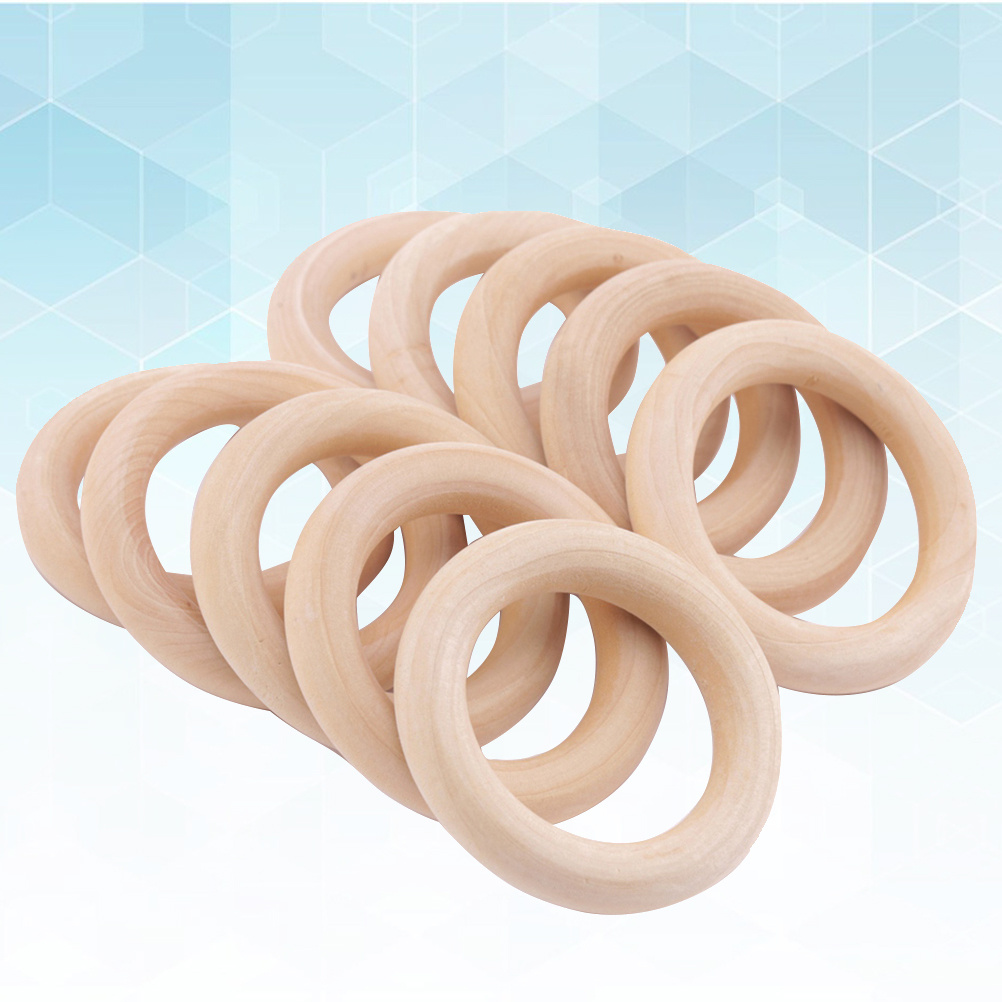 12Pcs Smooth Wooden Rings 55Mm - Wood Ring Blank 评论和价格