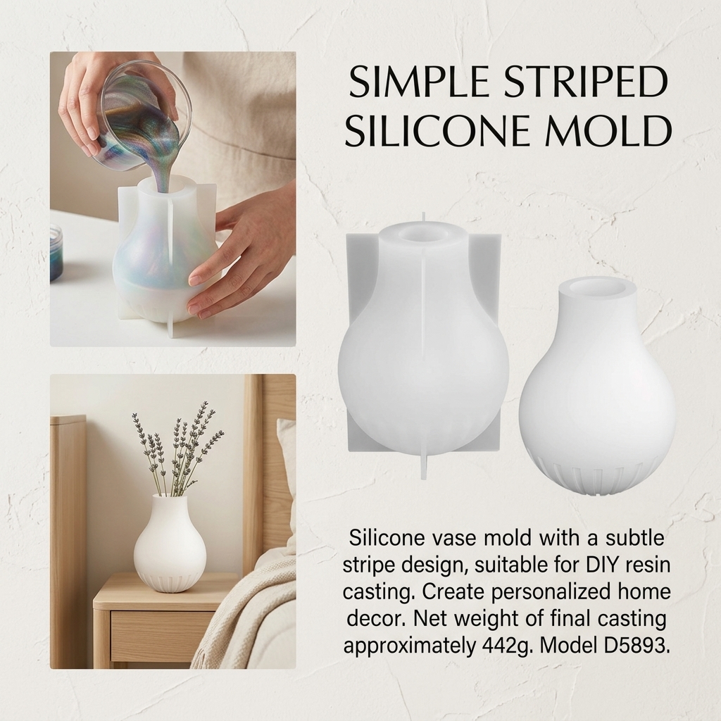 Silicone Vase Mold with Stripe - Resin Craft Ideas 评论和价格
