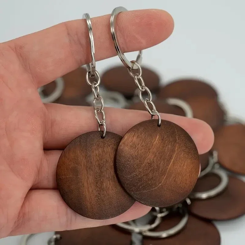 10Pcs Wooden Keychains Vintage - Wood Ring Blank 评论和价格