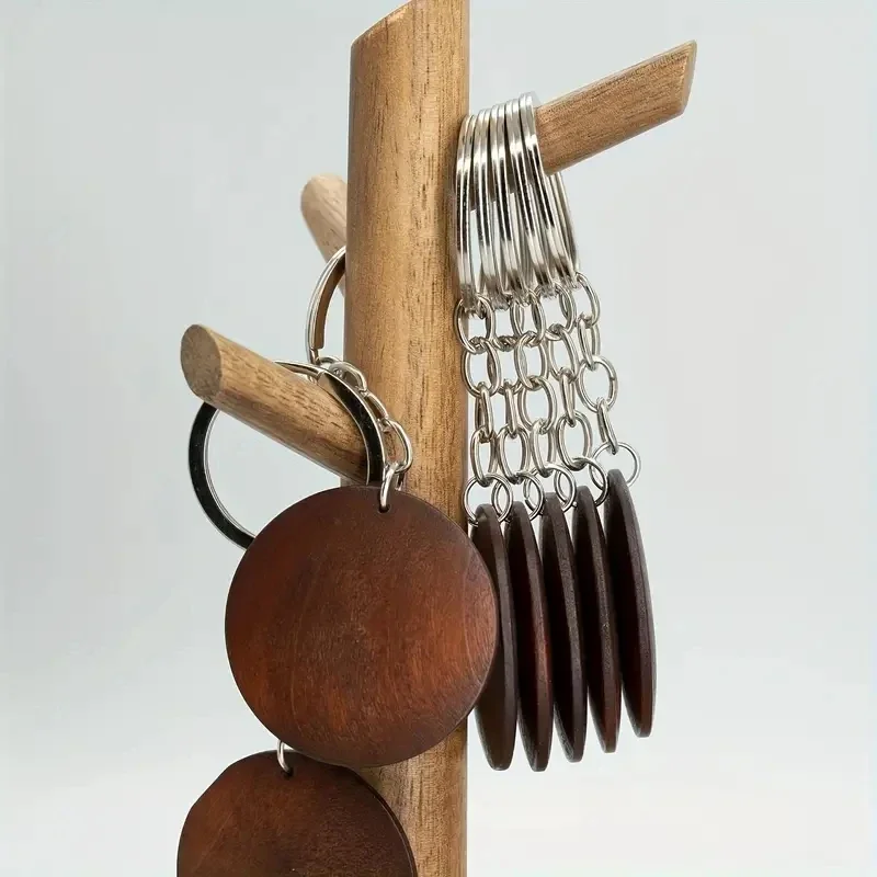 10Pcs Wooden Keychains Vintage - Wood Ring Blank 评论和价格