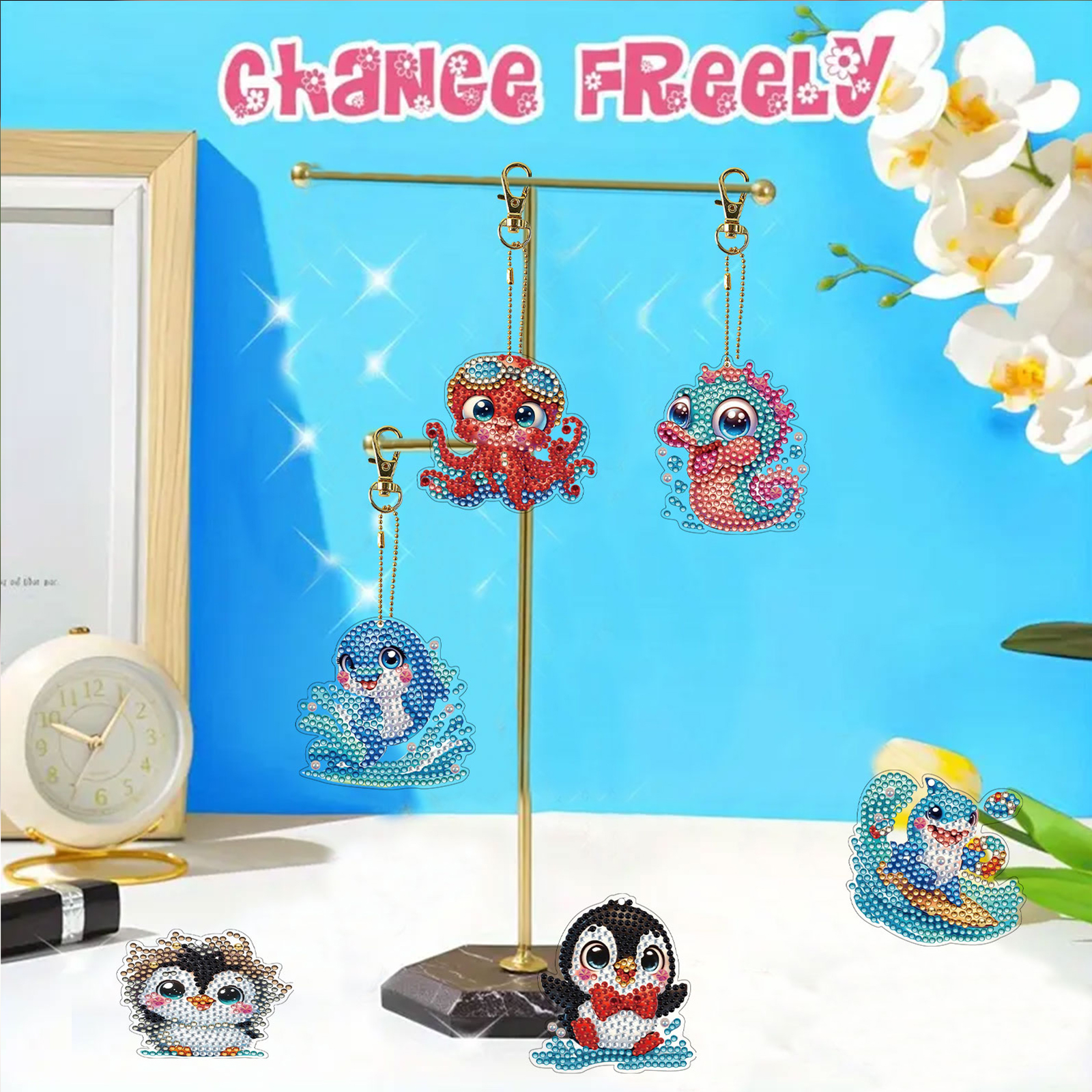 15Pcs DiY Diamond Art Keychain - Resin Craft For Beginners 评论和价格