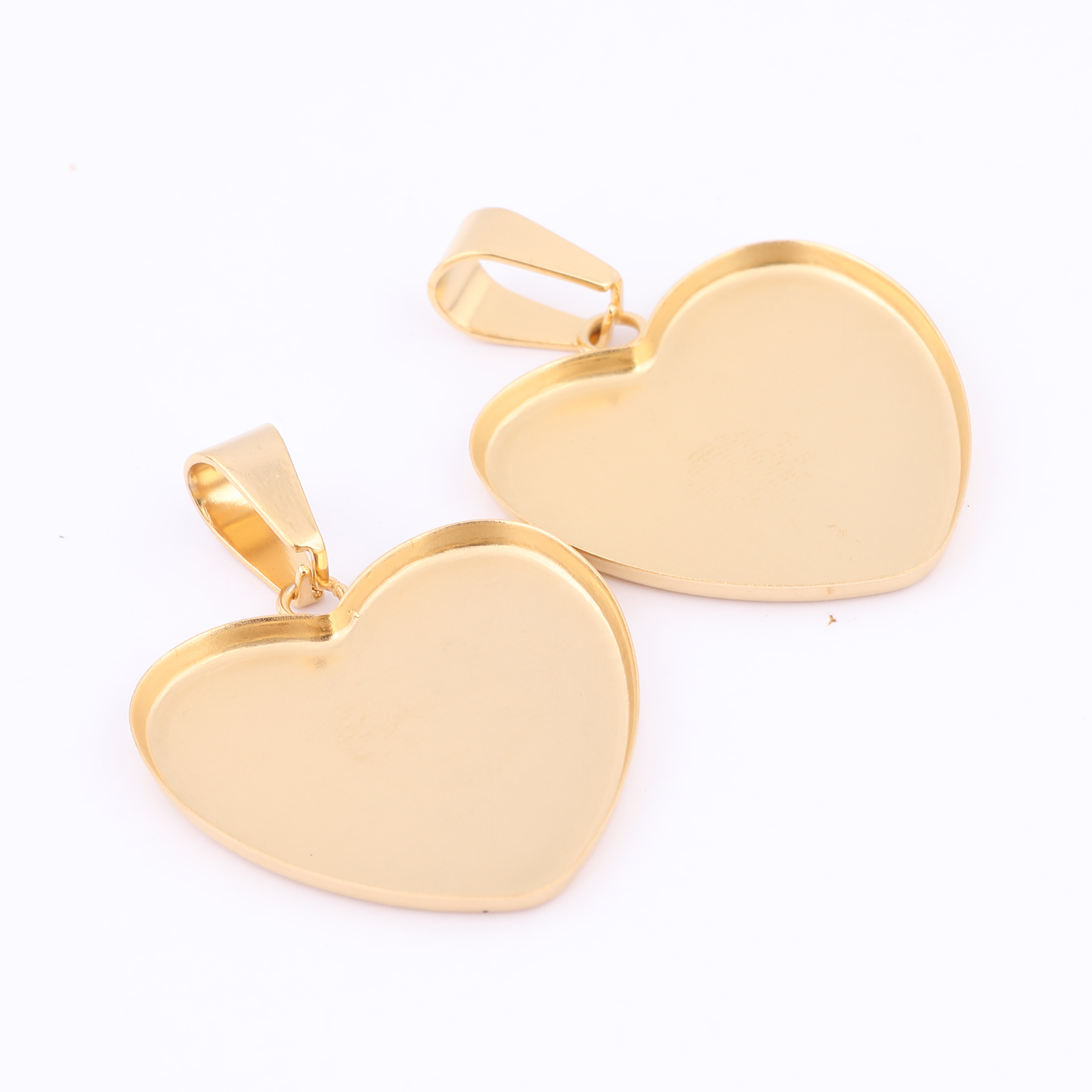 10pcs Stainless Steel Gold Pla - Bezels Set Pendant 评论和价格