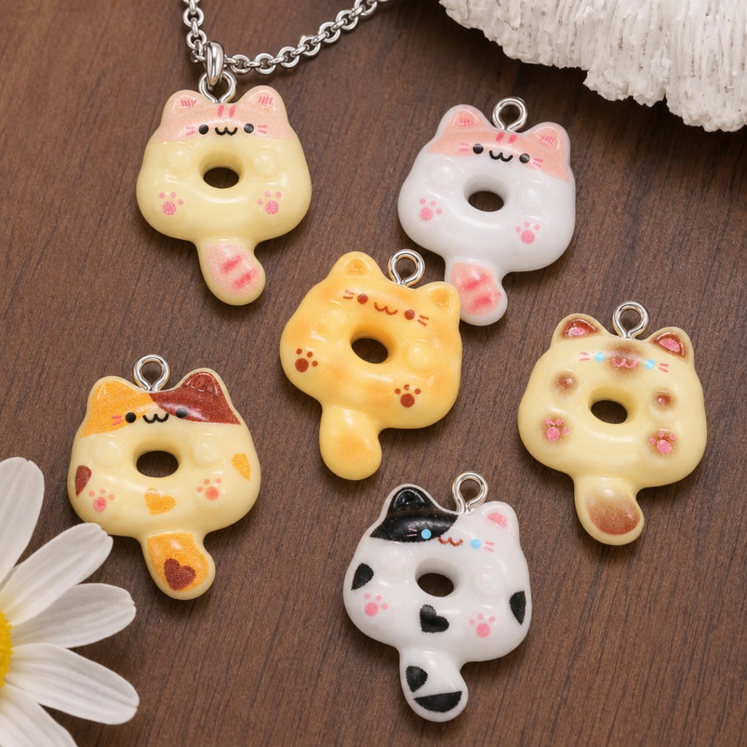 10Pcs Kawaii Cartoon Cat Resin - Resin Craft Projects 评论和价格