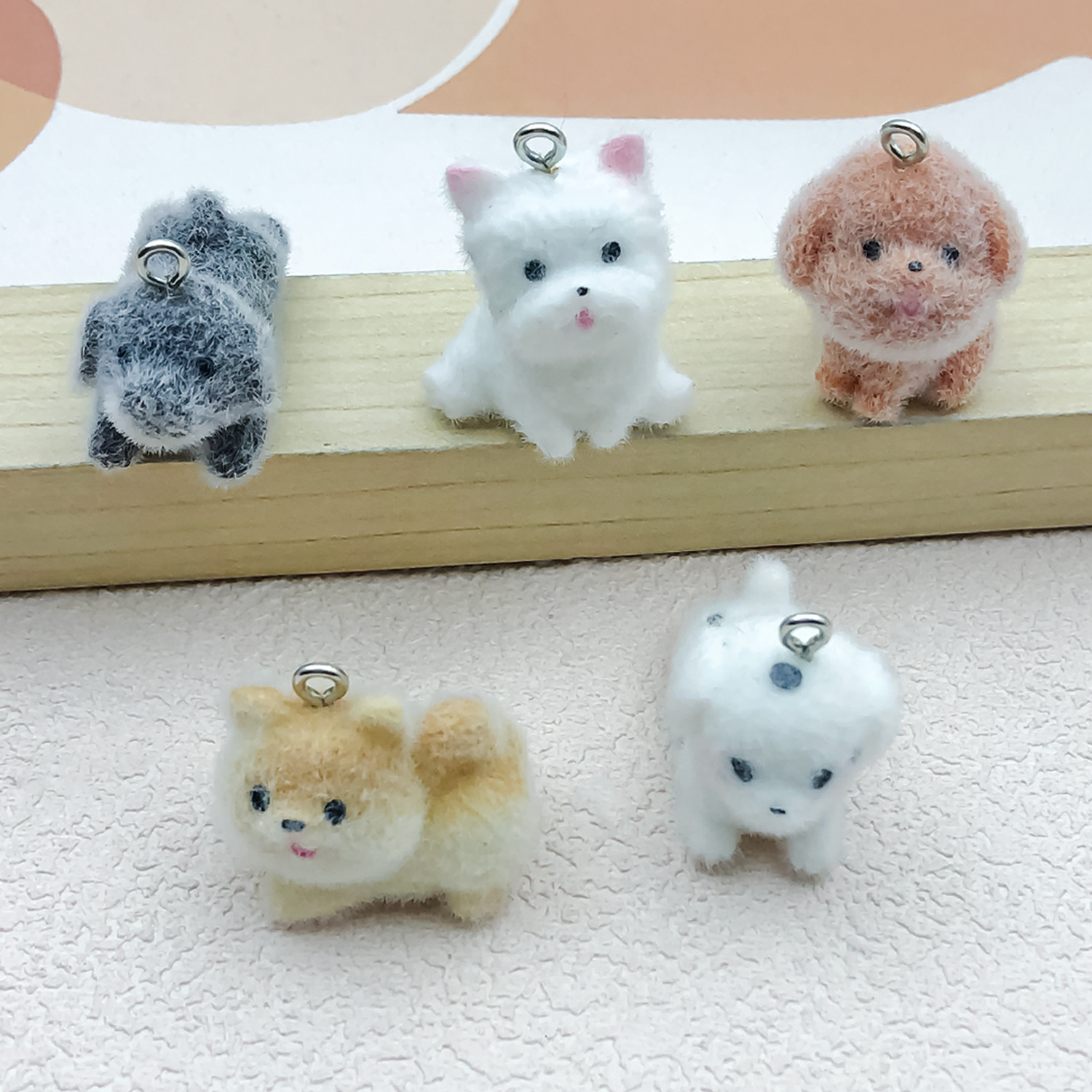 5pcs&1pc Flocked Resin Animal  - Resin Craft Material 评论和价格
