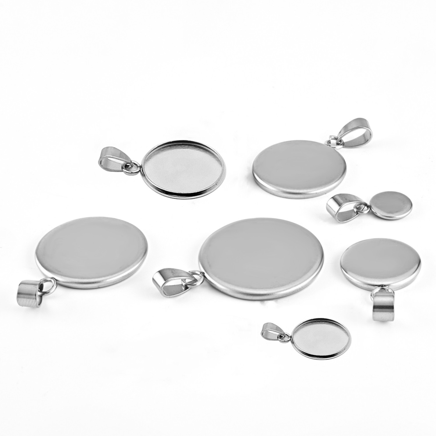 10pcs 316 Stainless Steel 6~20 - Bezels Set Pendant 评论和价格