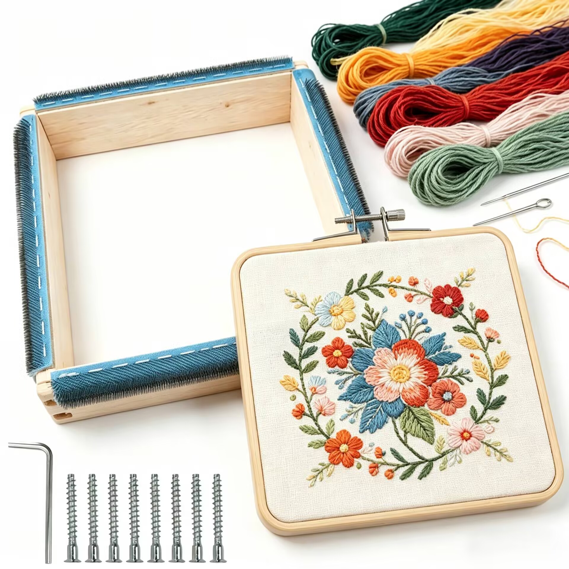 Punch Needle Frame Square Embr - Wood Ring Blank 评论和价格