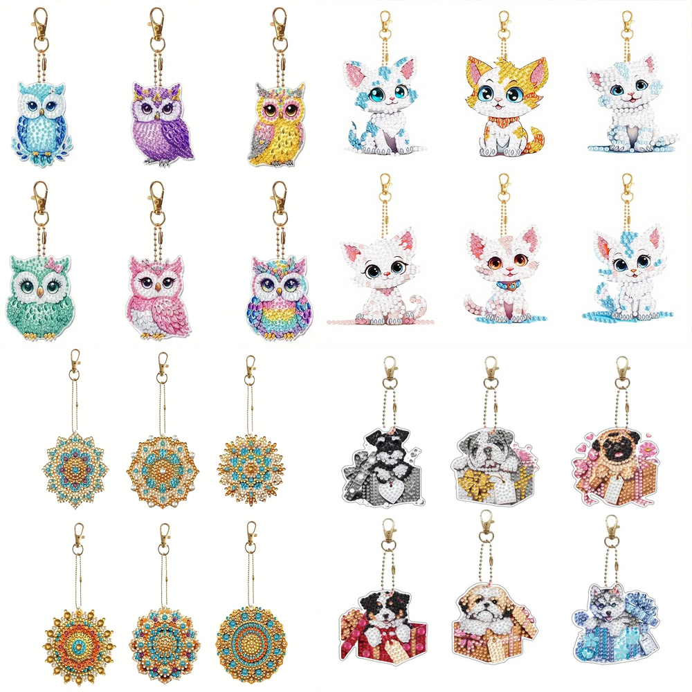 6-piece/set DIY Diamond Keycha - Resin Craft Ideas 评论和价格