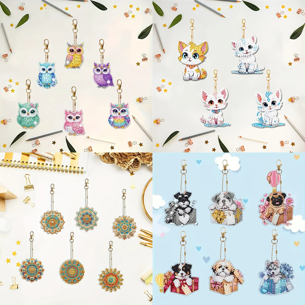 6-piece/set DIY Diamond Keycha - Resin Craft Ideas 评论和价格
