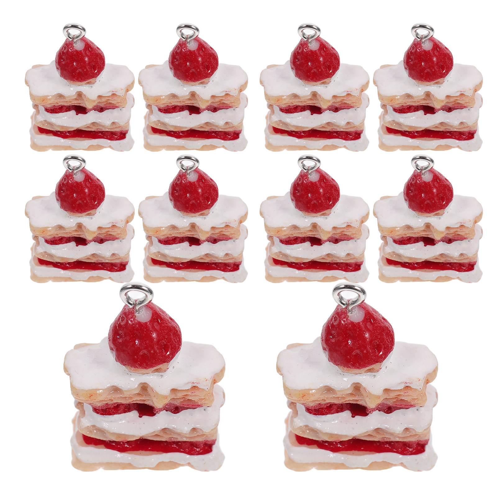 10Pcs Lifelike 3D Strawberry C - Resin Crafts 评论和价格