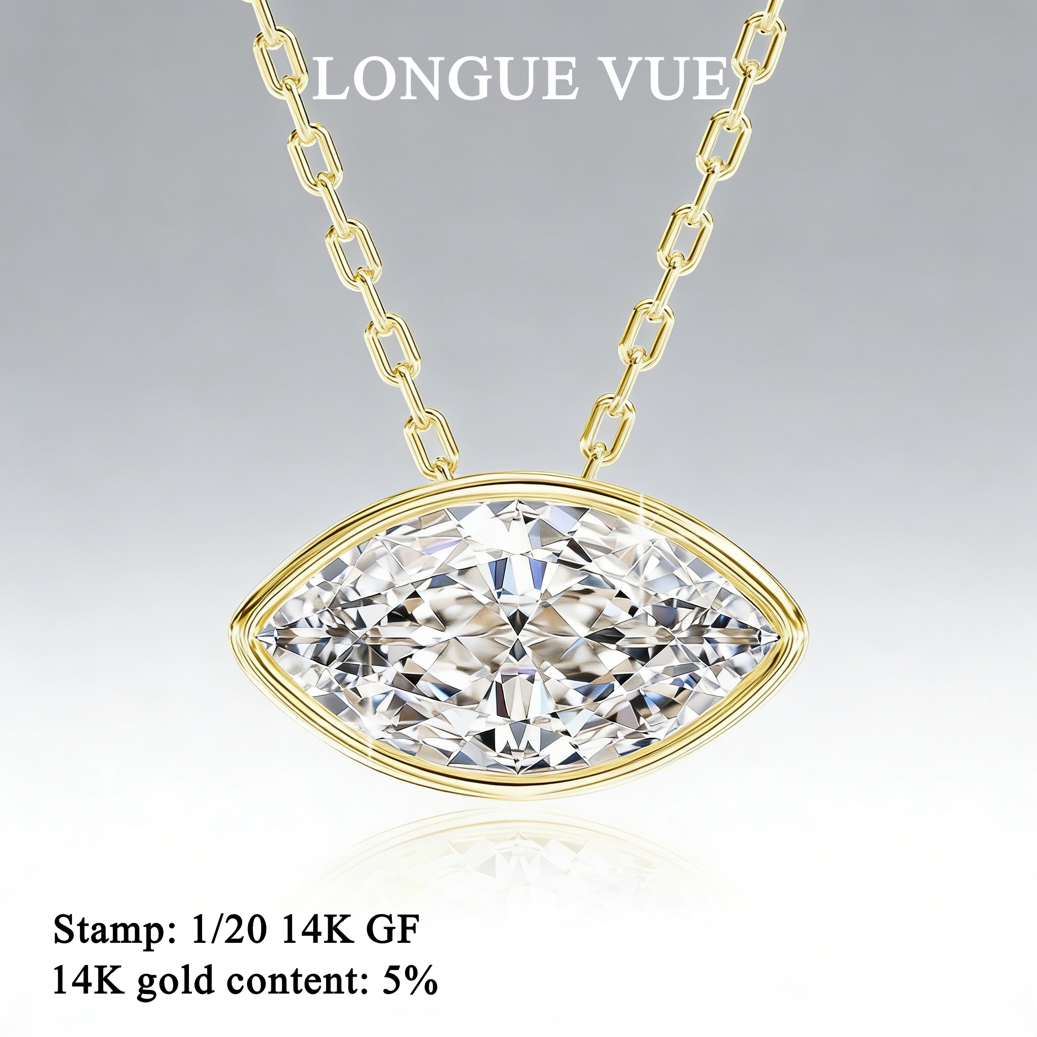 14K Gold Filled Bezel Set Marq - Bezels Set Pendant 评论和价格