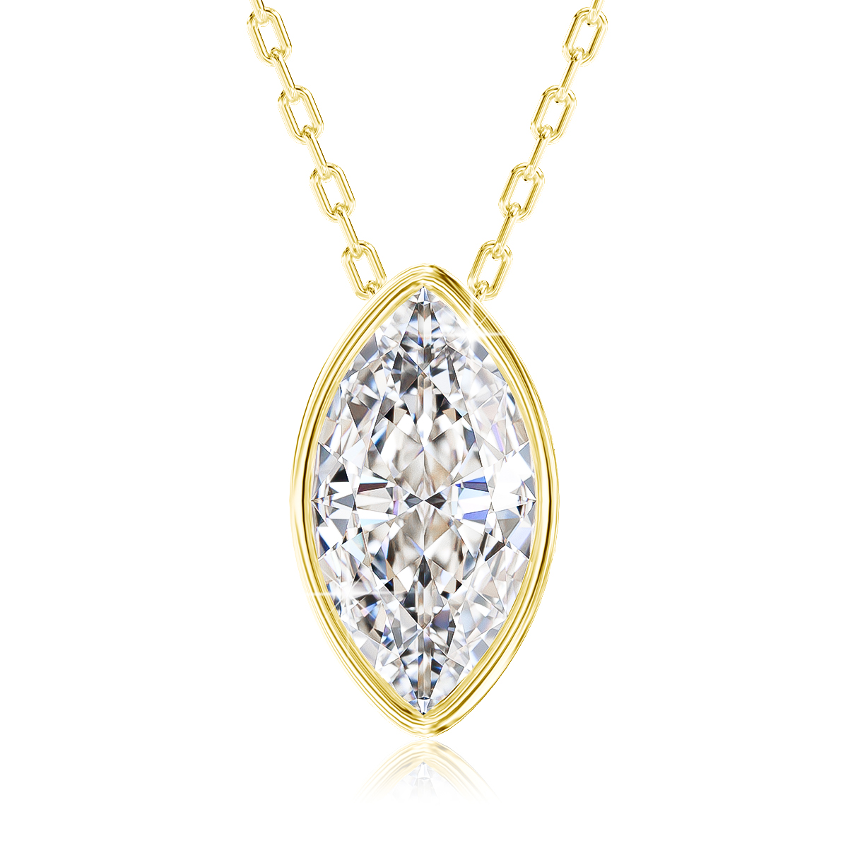 14K Gold Filled Bezel Set Marq - Bezels Set Pendant 评论和价格