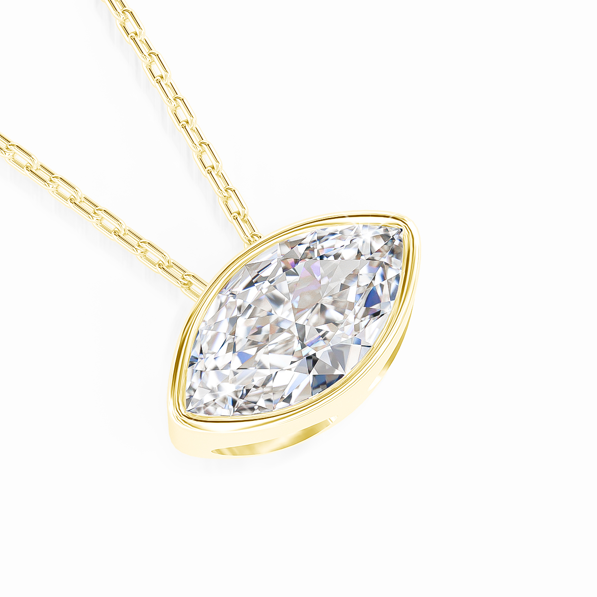 14K Gold Filled Bezel Set Marq - Bezels Set Pendant 评论和价格