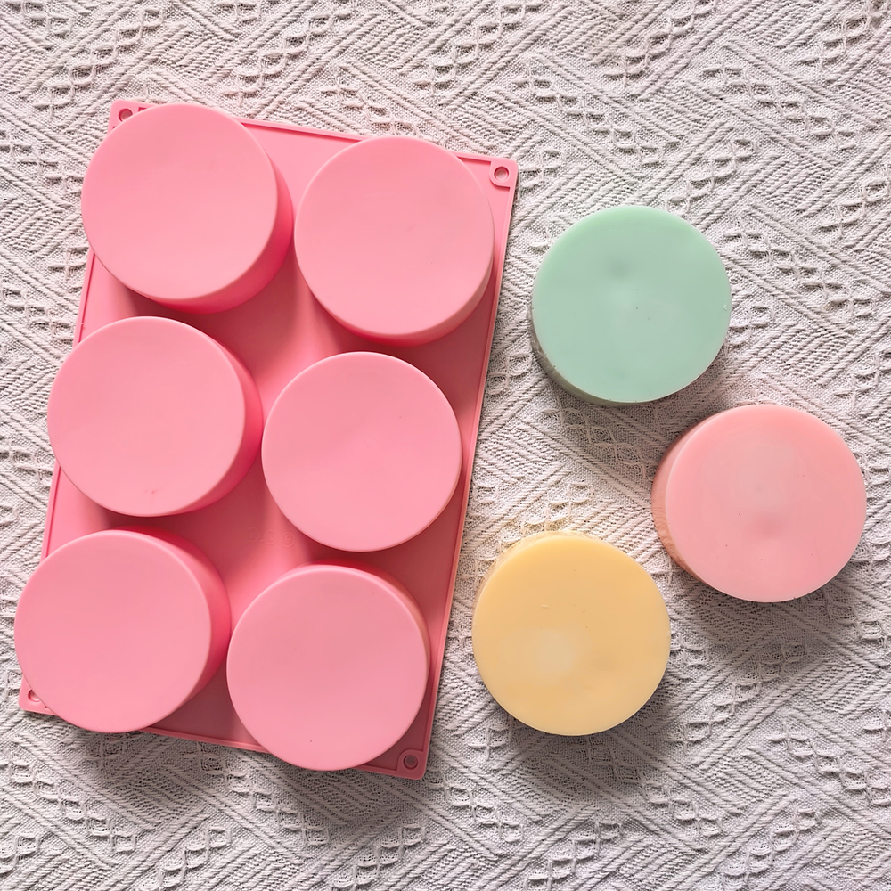 1pc 6-cavity large round disc  - Coaster Mold Round 评论和价格