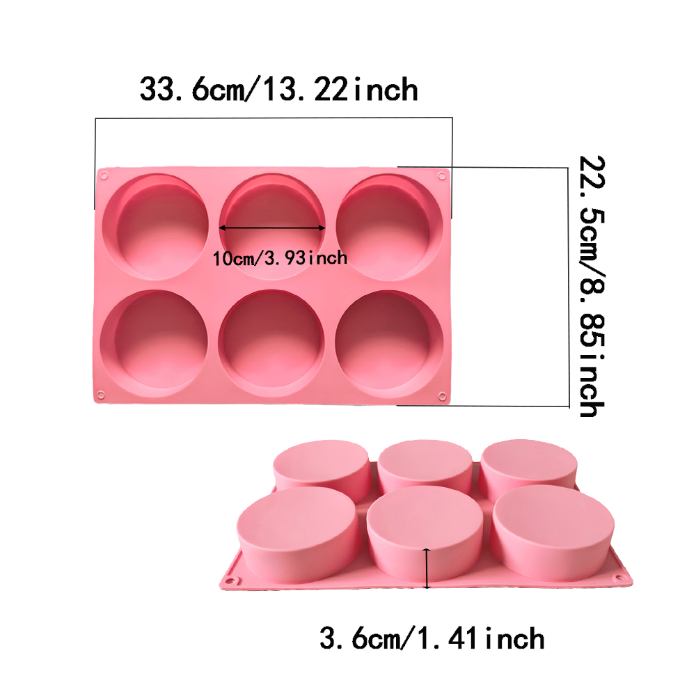 1pc 6-cavity large round disc  - Coaster Mold Round 评论和价格