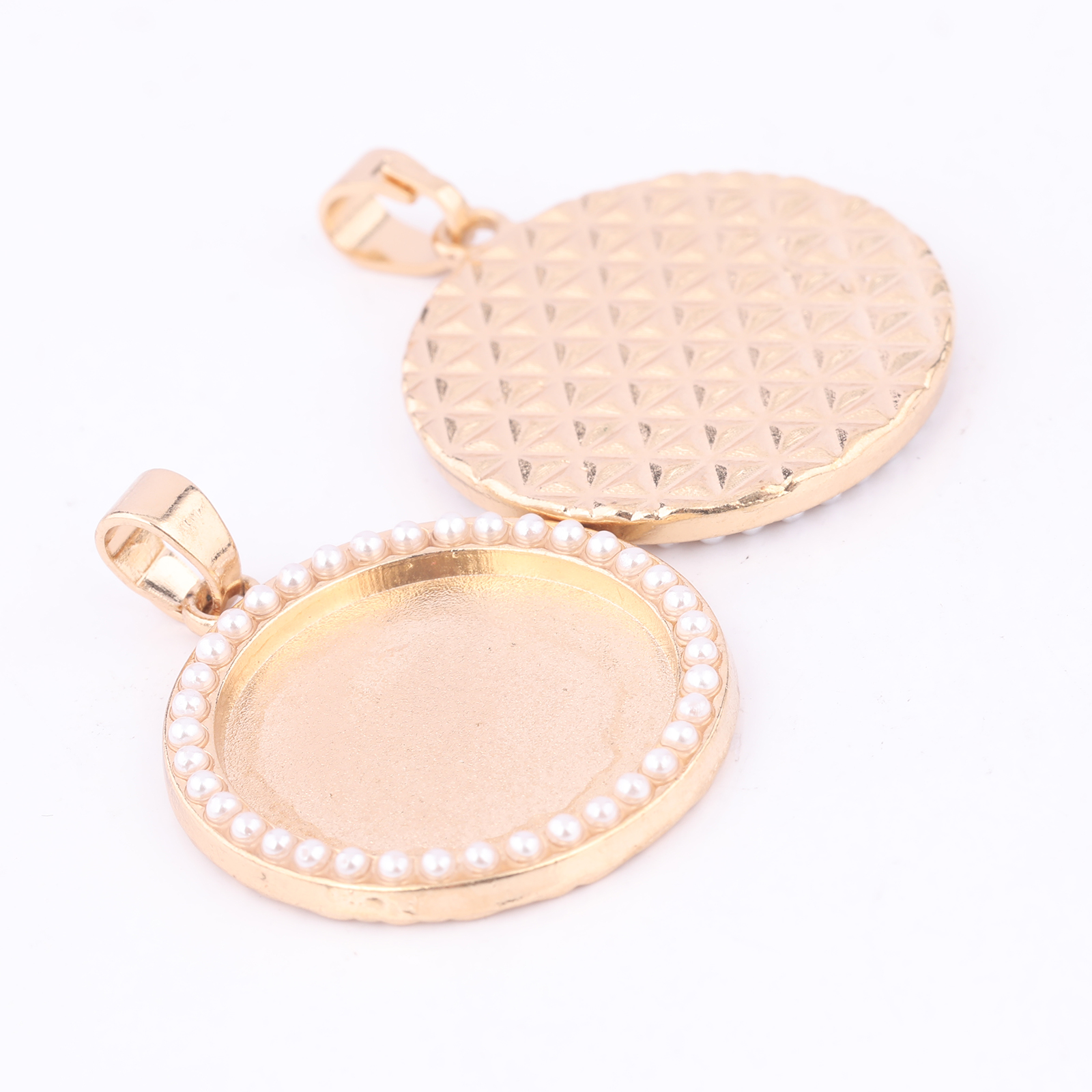 5pcs Kc Gold Pearl Cabochon Ba - Bezels Set Pendant 评论和价格