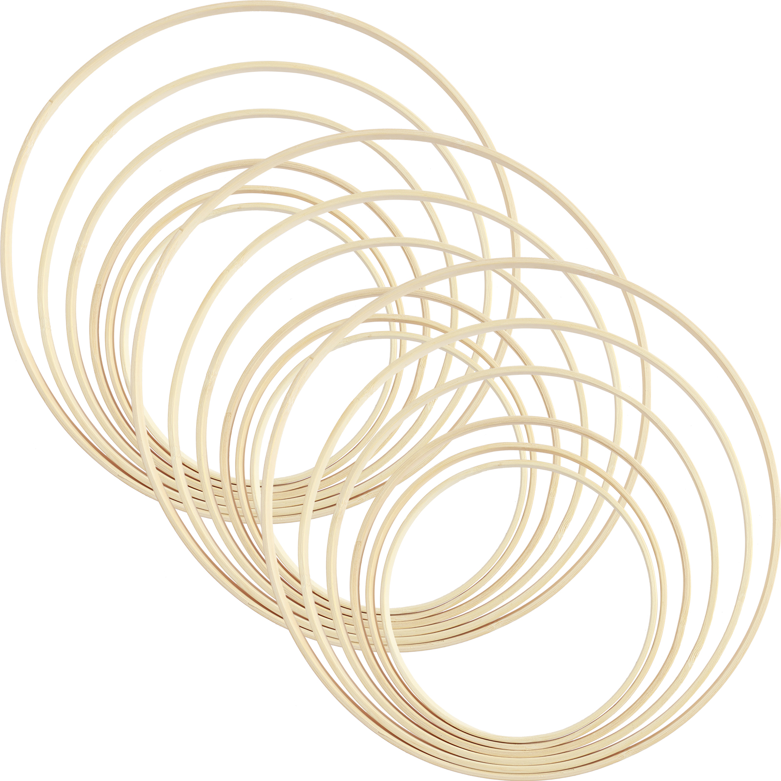 18Pcs Bamboo Rings Set 6 Sizes - Wood Ring Blank 评论和价格