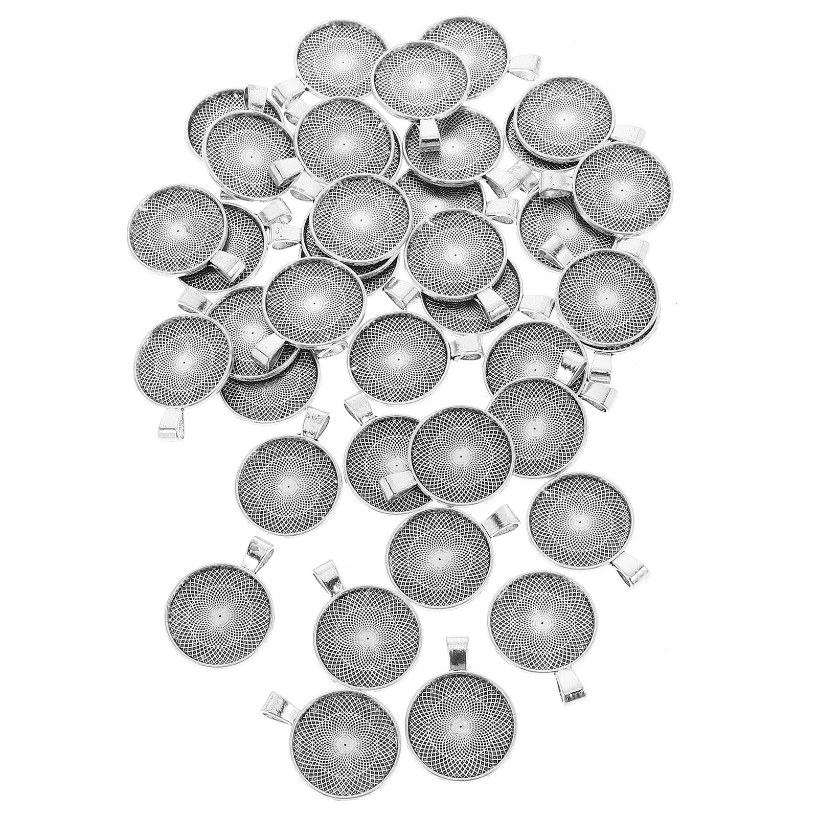 40Pcs Round Pendant Trays Flat - Resin Crafts 评论和价格
