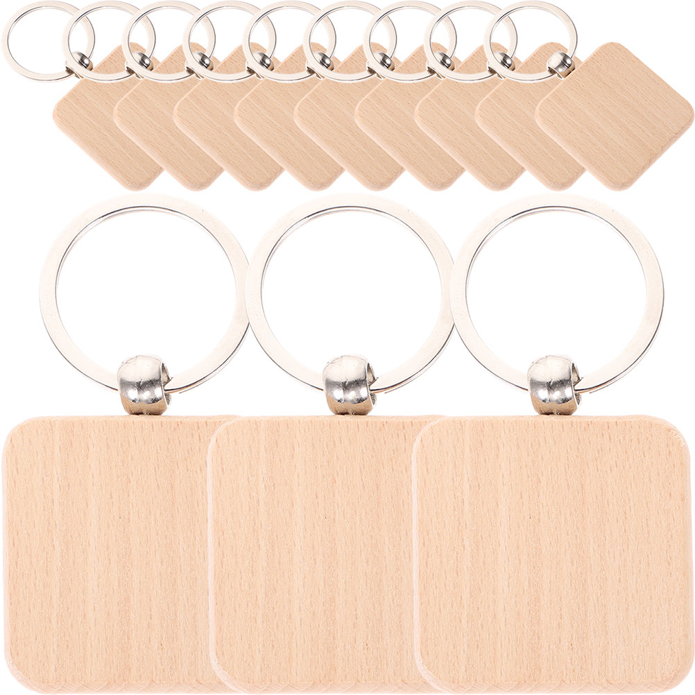 12Pcs Wooden Keychain Blanks U - Wood Ring Blank 评论和价格