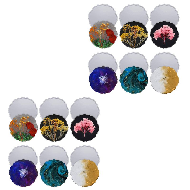ABVT-12 Pieces Resin Coaster M - Geode Mold Silicone 评论和价格