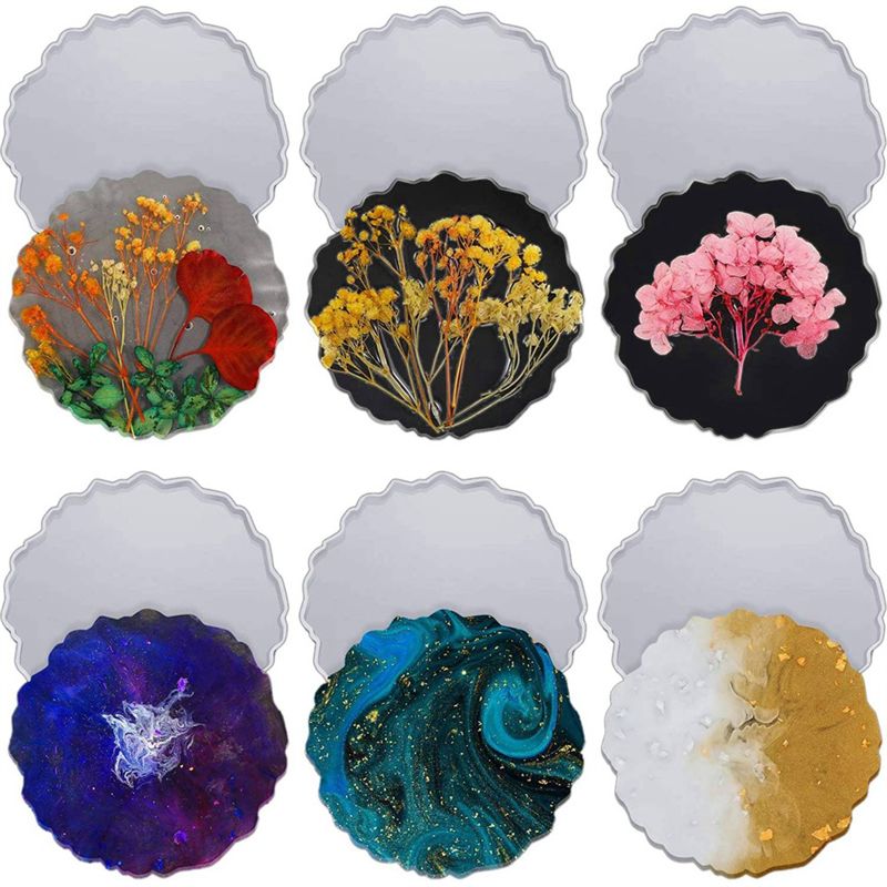 ABVT-12 Pieces Resin Coaster M - Geode Mold Silicone 评论和价格