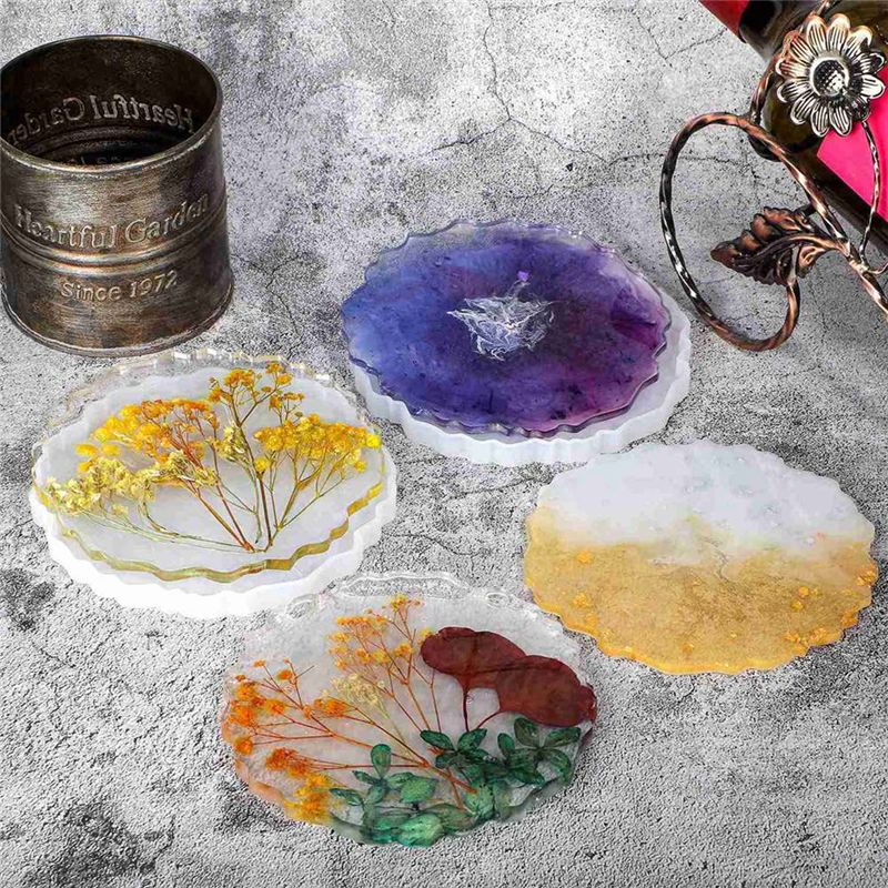 ABVT-12 Pieces Resin Coaster M - Geode Mold Silicone 评论和价格