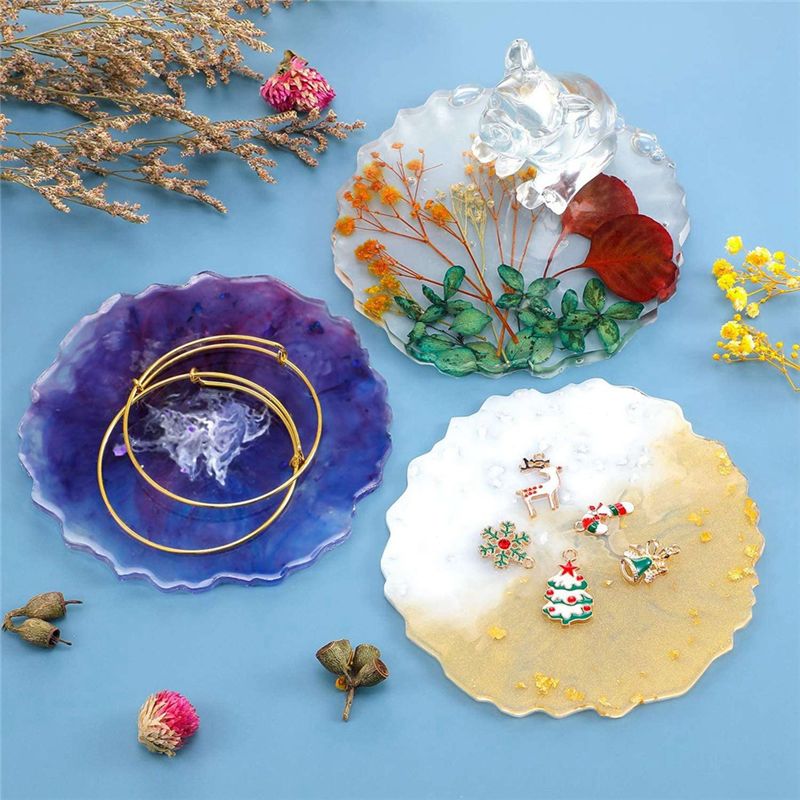 ABVT-12 Pieces Resin Coaster M - Geode Mold Silicone 评论和价格