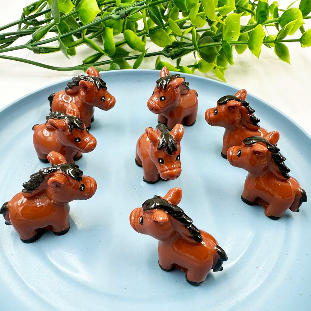 3/6pcs Mini Resin Horse Miniat - Terrarium Moss Art 评论和价格