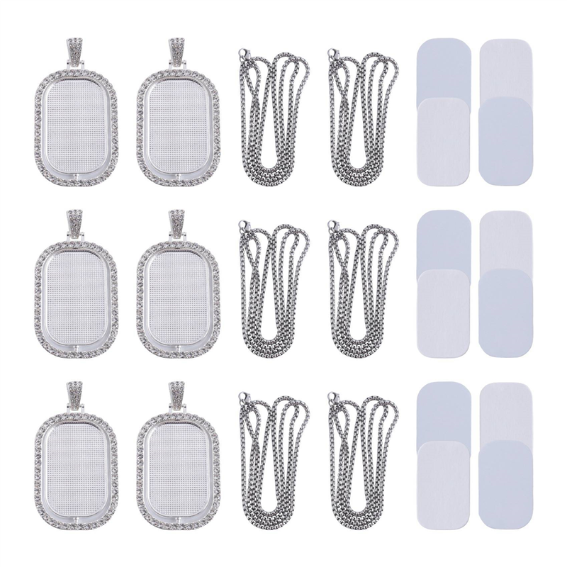 WORTHOWN-48Pcs Sublimation Rhi - Bezels Set Pendant 评论和价格